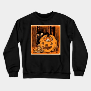 Cats ghos and pumpkins Crewneck Sweatshirt